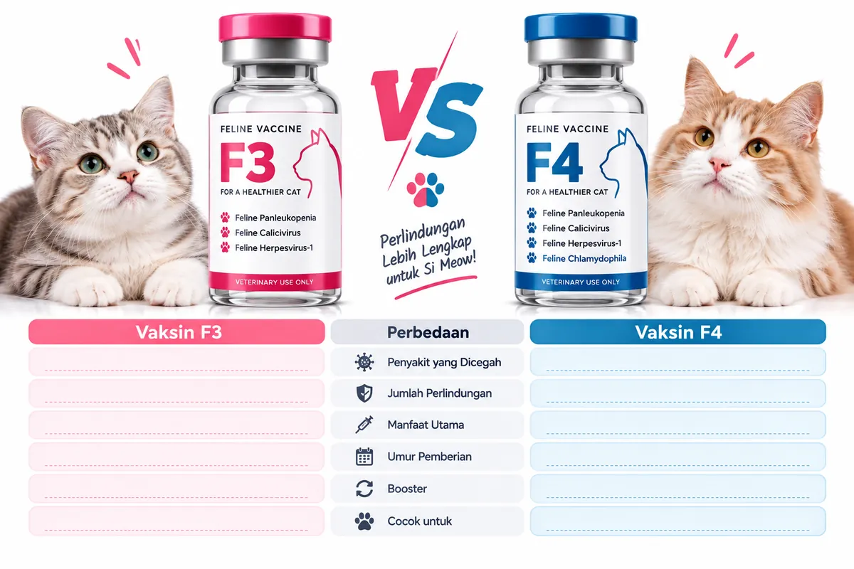 Perbedaan Vaksin F3 dan F4 pada Kucing: Pilih Mana?